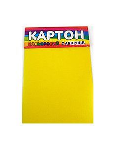 Картон кольоровий А4, 7 арк.
