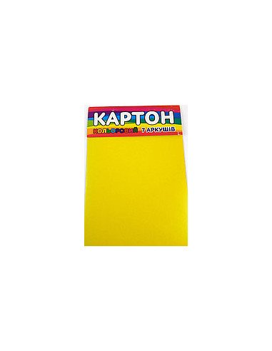 Картон цветной А4, 7 л.