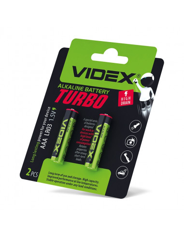 Батарейка VIDEX TURBO LR03 bl2